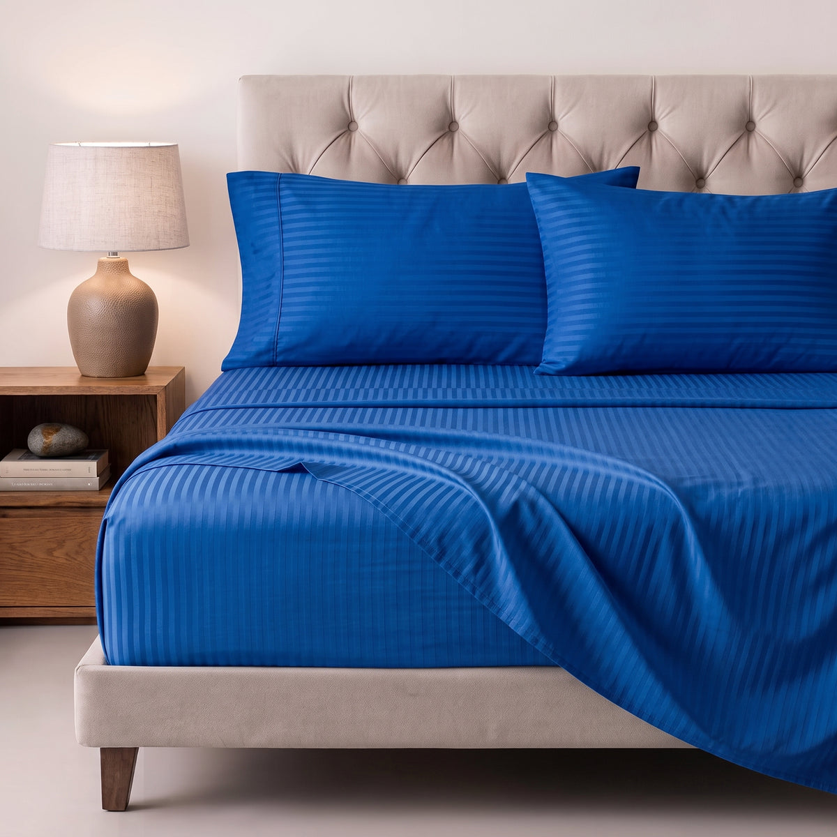 Set de sabanas 400 Hilos Azul Rey