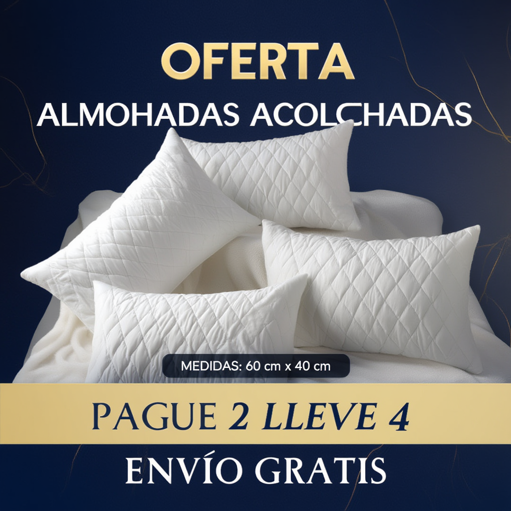 Set x4 Almohada Hotelera aforro acolchado - 45 x 65